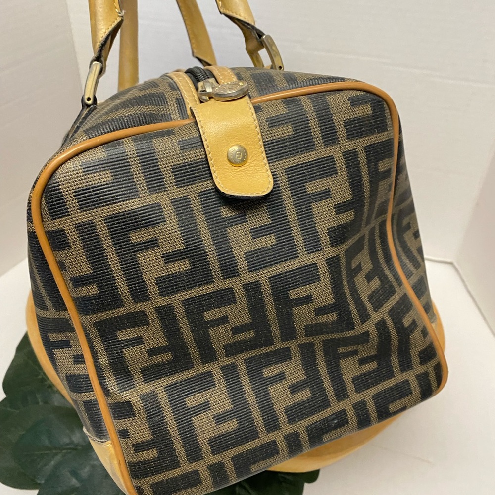 Fendi Zucca Print Coated Canvas With Leather Trim… - image 4
